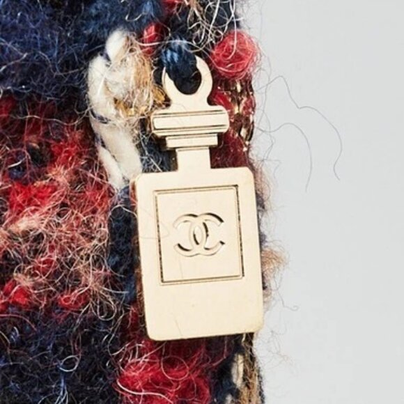 Chanel Red Multicolor Tweed Charms WOC Clutch Bag - Picture 5 of 12